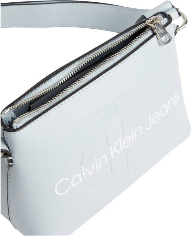 CALVIN KLEIN JEANS crossbody tas met logo lichtblauw