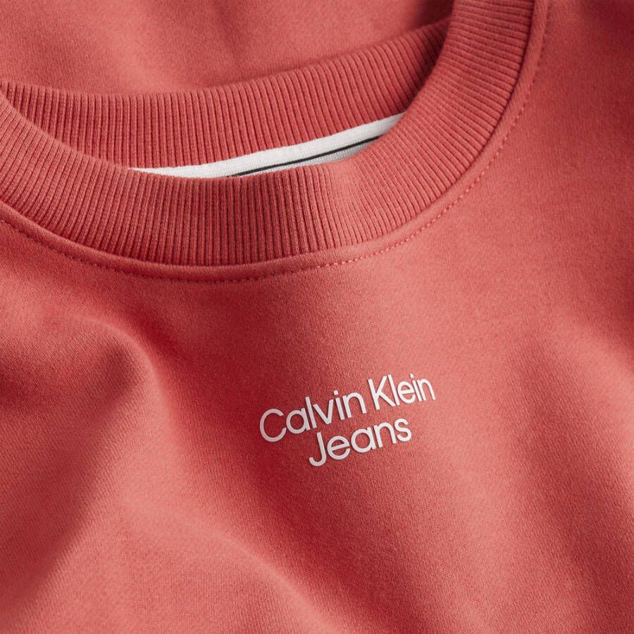 CALVIN KLEIN JEANS sweater Stacked logo met logo rhubarb red
