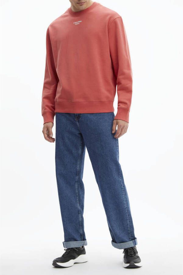 CALVIN KLEIN JEANS sweater Stacked logo met logo rhubarb red