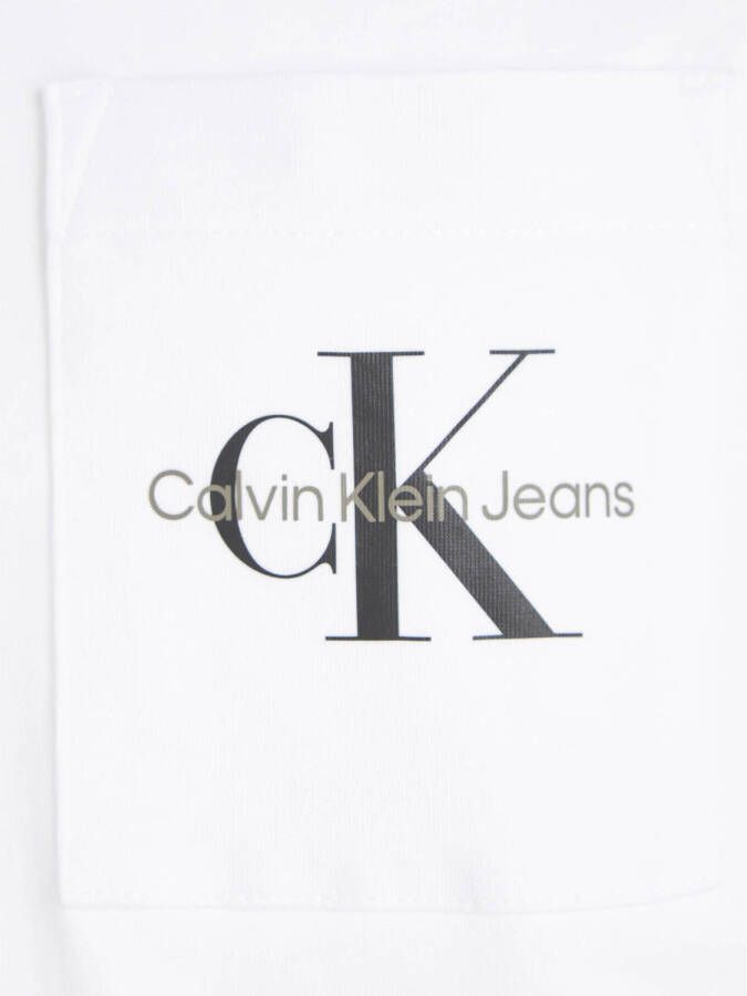 CALVIN KLEIN JEANS T-shirt met borstzak en logo bright white