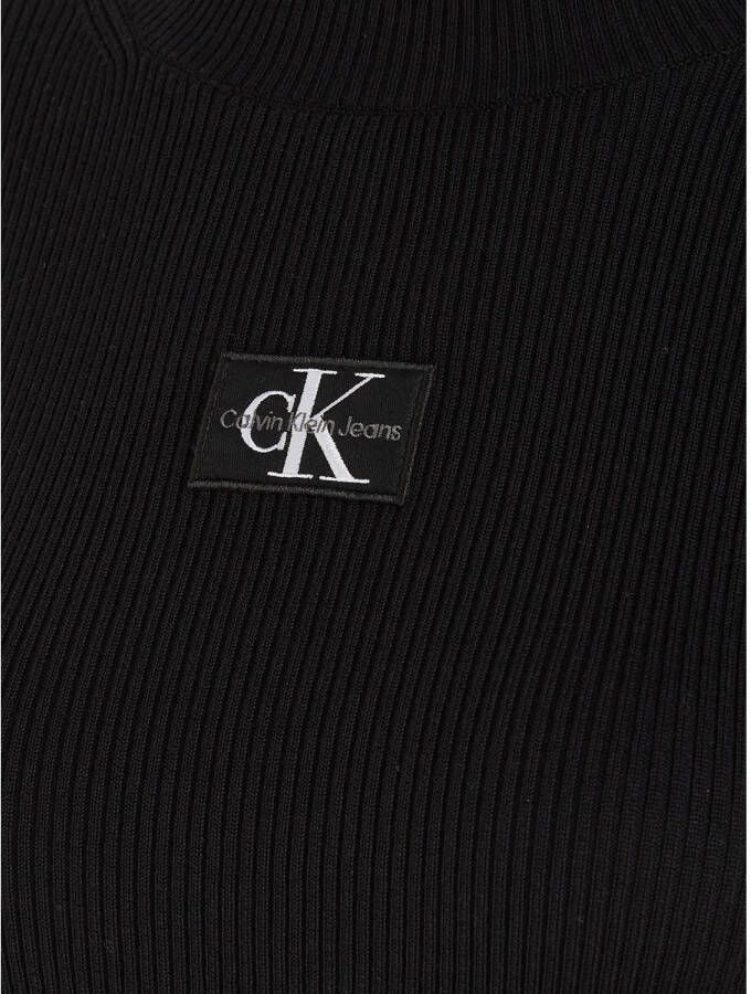 CALVIN KLEIN JEANS ribgebreide trui met logo zwart