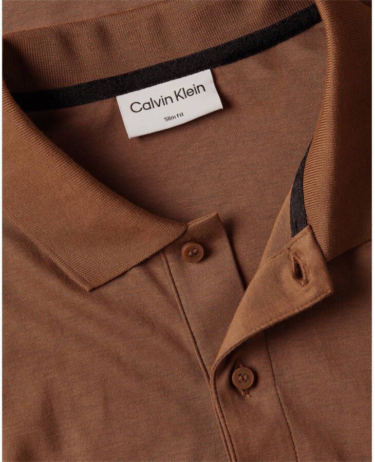 Calvin Klein slim fit polo chester brown