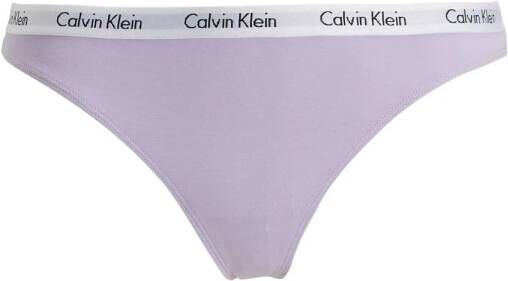 Calvin Klein string (set van 3) lila wit zwart