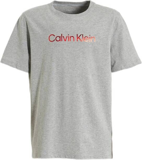 Calvin Klein T-shirt set van 2 zwart grijs melange