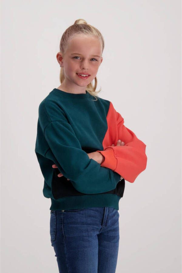 Cars sweater NURIA groen koraal zwart
