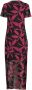 Catwalk Junkie maxi jurk Tropics maxi met bladprint en mesh zwart roze - Thumbnail 2