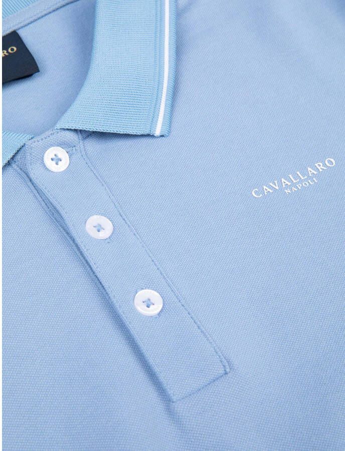 Cavallaro Napoli polo Andrio met contrastbies mid light blue