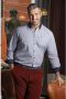 Charles Colby geruit loose fit overhemd Plus Size blauw - Thumbnail 2