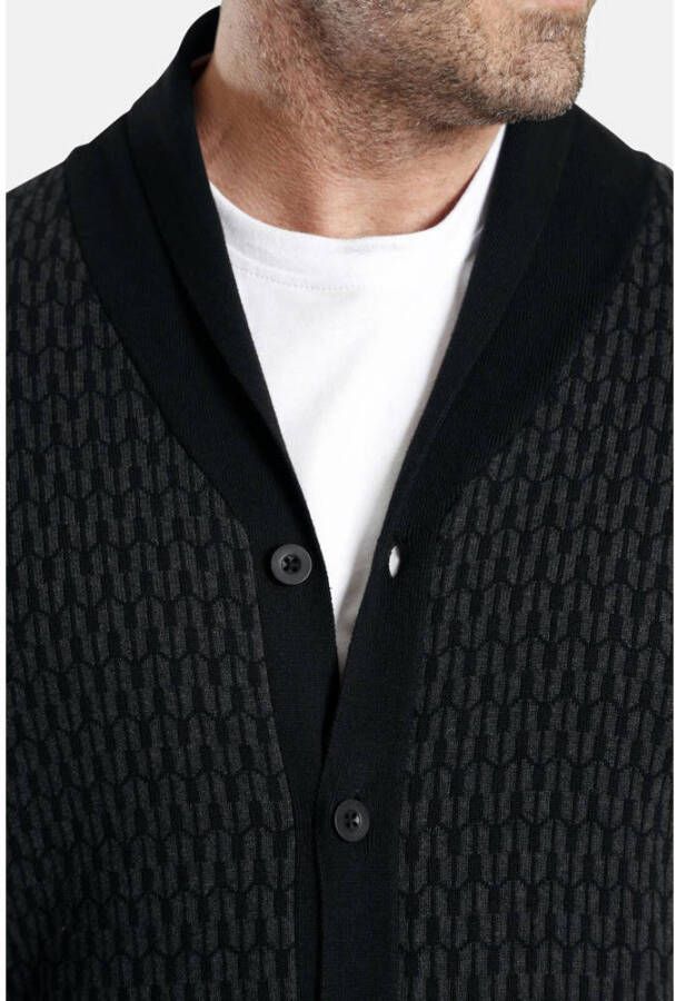 Charles Colby +FIT Collectie vest DUKE RONAN Plus Size zwart