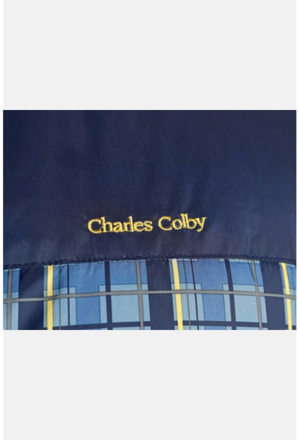 Charles Colby geruite bodywarmer DUKE AKKARIN Plus Size donkerblauw - Foto 2