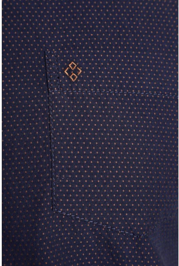 Charles Colby loose fit overhemd DUKE RYE Plus Size met all over print blauw - Foto 2