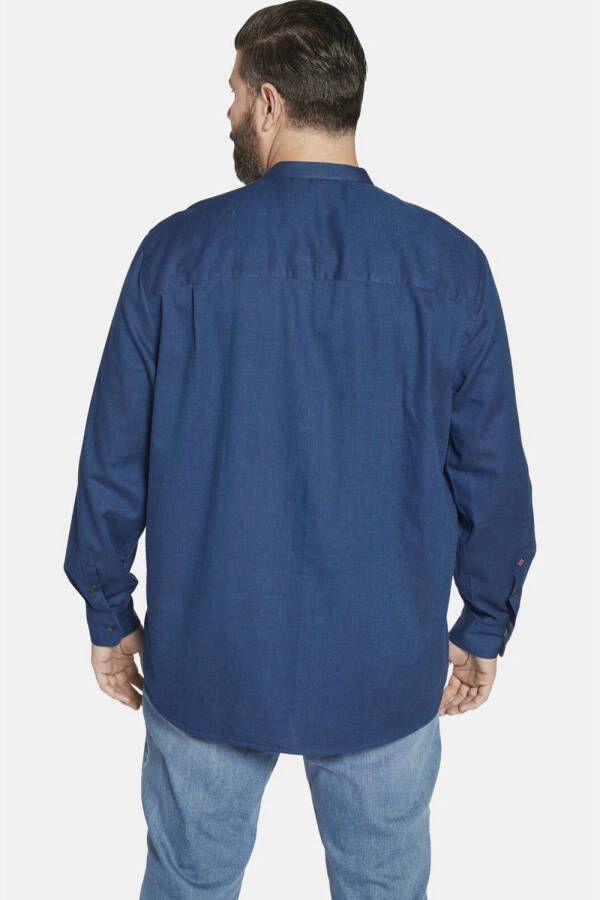 Charles Colby loose fit overhemd EARL ALEC Plus Size donkerblauw