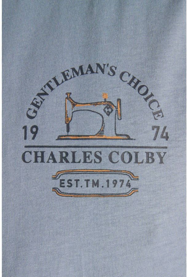 Charles Colby oversized T-shirt EARL JASPER Plus Size lichtblauw - Foto 2