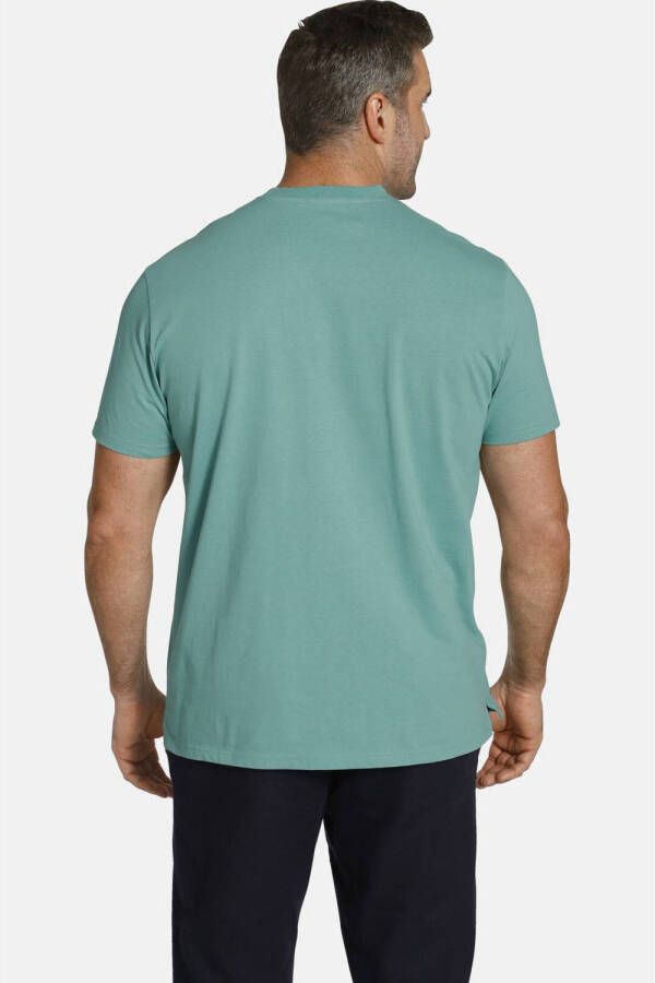 Charles Colby regular fit T-shirt EARL CHALMERS Plus Size met printopdruk groen