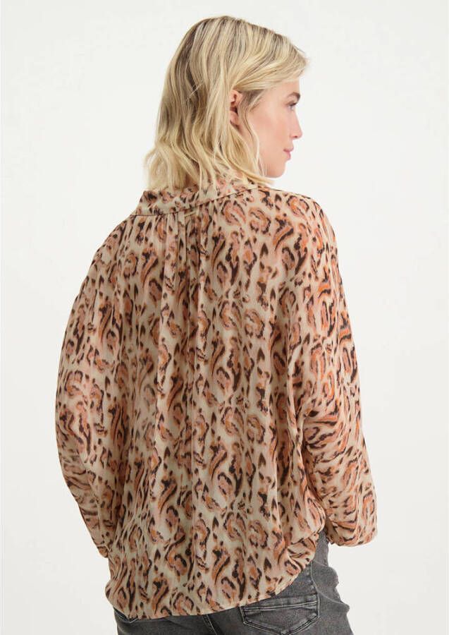 Circle of Trust blouse Suzy blouse met all over print zand