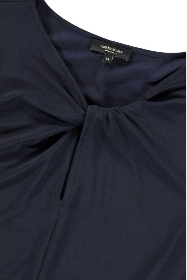 Claudia Sträter jersey jurk met open detail blauw