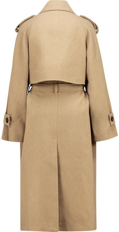 Claudia Sträter Maura by Claudia Strater trenchcoat jas met wol taupe