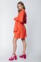 Colourful Rebel overslagjurk Hette Uni Wrap Mini Dress met ceintuur oranje - Thumbnail 6