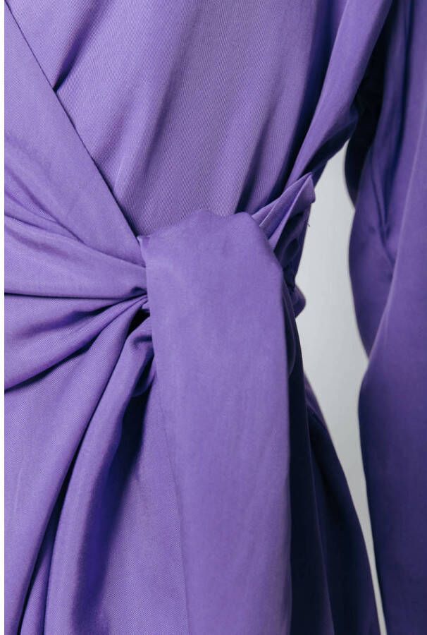 Colourful Rebel overslagjurk Hette Uni Wrap Mini Dress met ceintuur paars