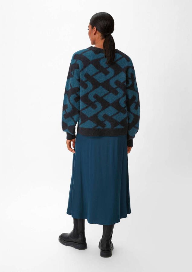comma trui met wol petrol donkerblauw