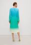 Comma dip-dye jurk met plisse blauw groen ecru - Thumbnail 5