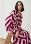 Comma maxi jurk met all over print roze aubergine - Thumbnail 4
