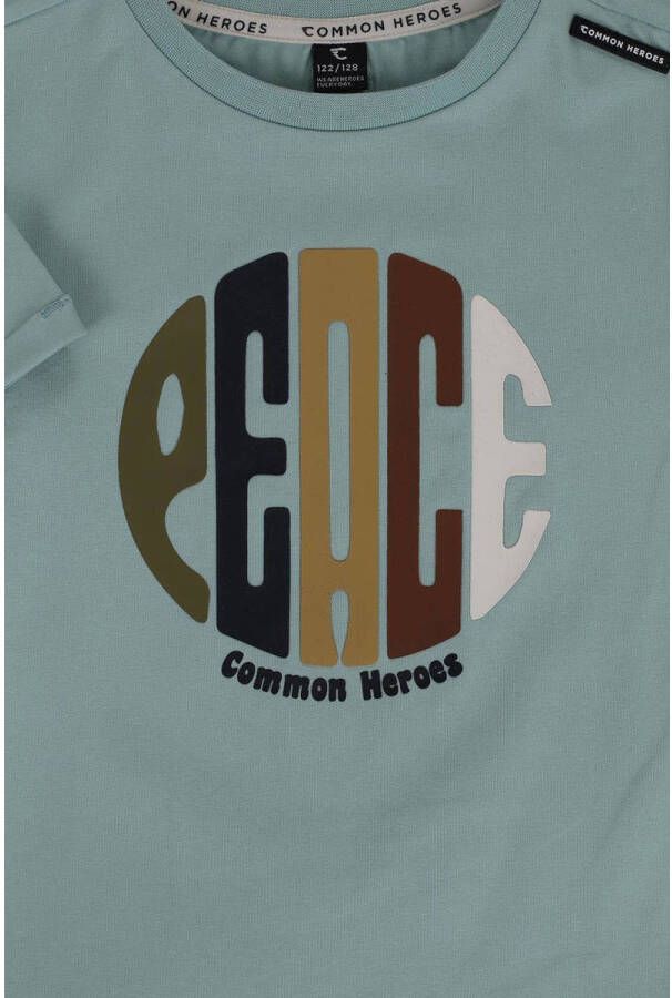 COMMON HEROES T-shirt met printopdruk groen