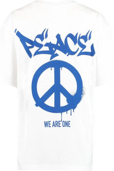 CoolCat Junior T-shirt Eace CB met tekst wit blauw