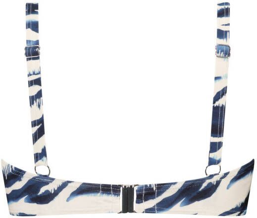 Cyell niet-voorgevormde beugel bikinitop Wave Water donkerblauw lichtroze