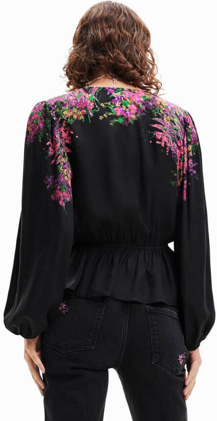 Desigual Florale dubbelrijige blouse voor vrouwen Black Dames - Foto 2