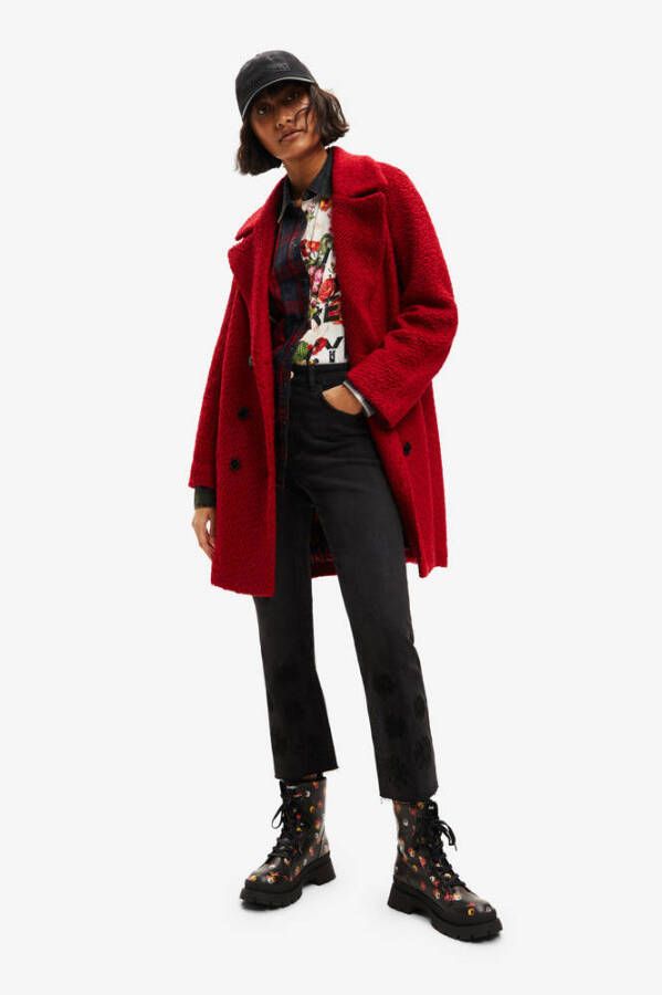 Desigual coat met wol rood