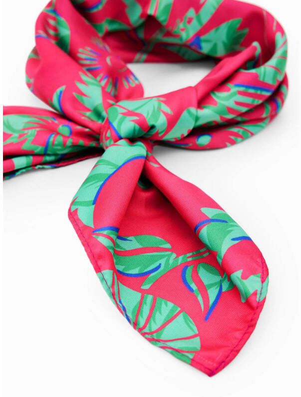 Desigual sjaal met tropische print rood groen