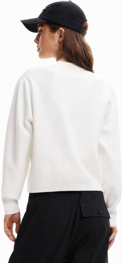 Desigual sweater met printopdruk wit zwart