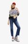 Desigual Blauwe Polyester Trui Lange Mouwen Ronde Hals Contrasterende Details Blauw Dames - Thumbnail 3