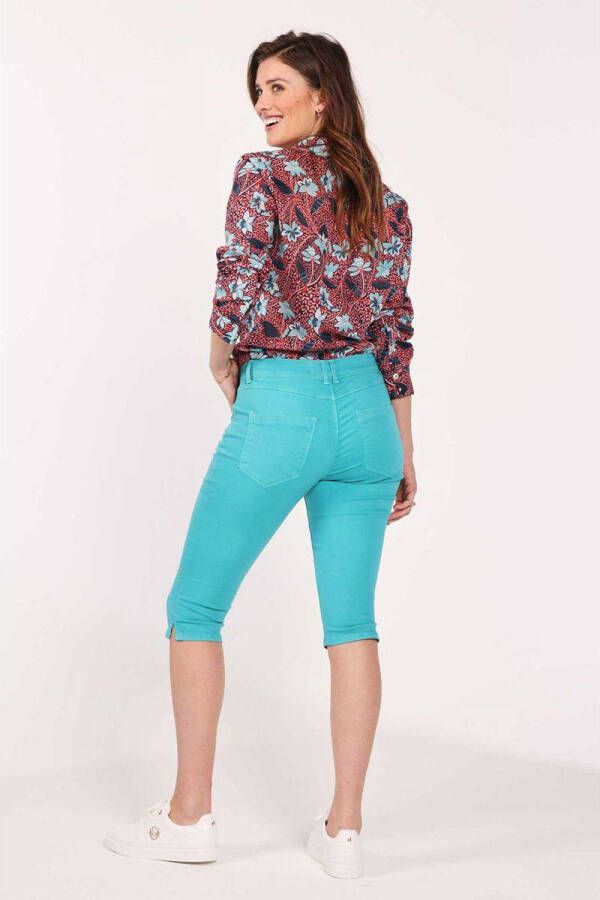 Didi cropped regular fit capri jeans turquoise