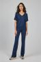 Didi flared regular waist broek donkerblauw - Thumbnail 2