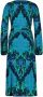 Didi jurk Tiara met all over print en ceintuur blauw groen - Thumbnail 2