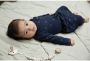 Dirkje baby jurk + legging met biologisch katoen donkerblauw goud - Thumbnail 3