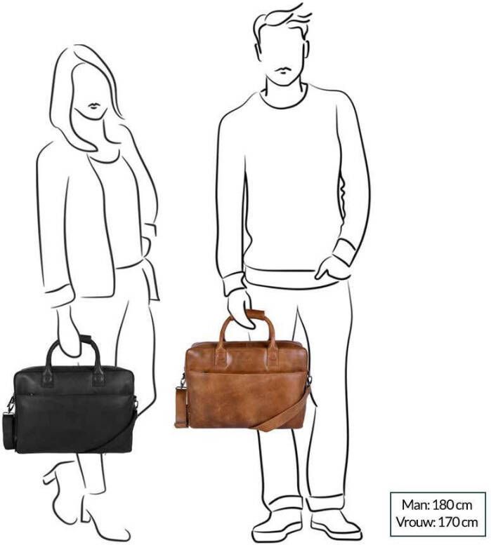 DSTRCT 17 inch laptoptas Fletcher Street cognac