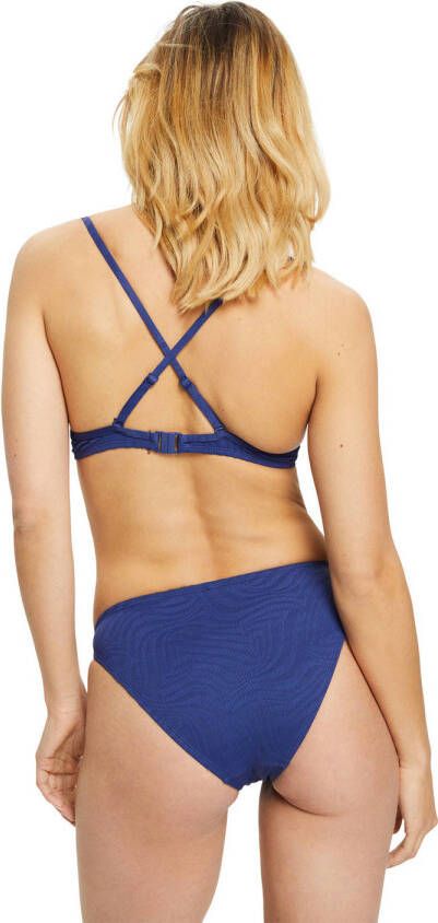 ESPRIT Women Beach beugel bikinitop met textuur blauw
