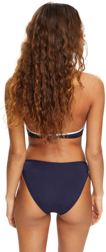 ESPRIT Women Beach bikinibroekje donkerblauw wit beige