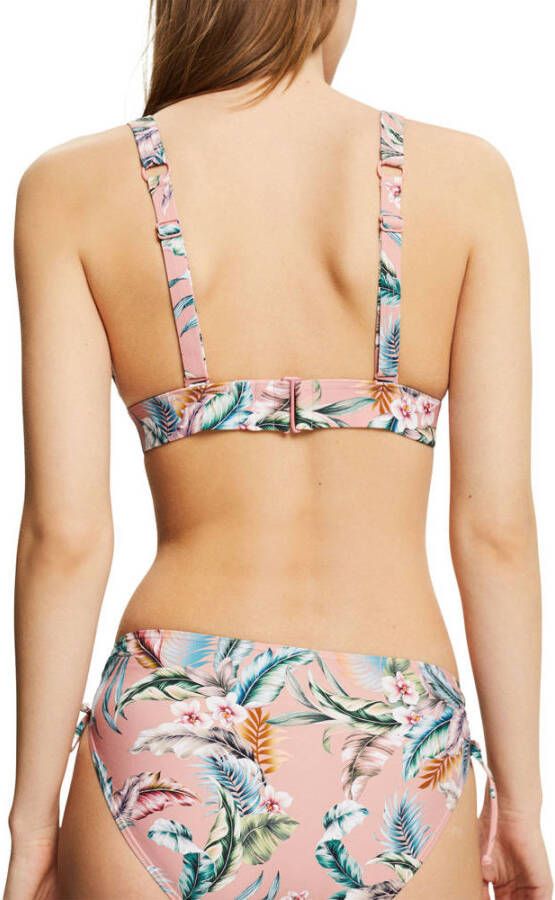 ESPRIT Women Beach voorgevormde gebloemde bikinitop zalmroze