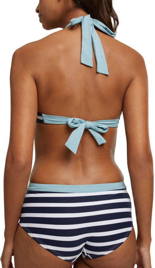 ESPRIT Women Beach niet-voorgevormde bandeau bikinitop donkerblauw wit