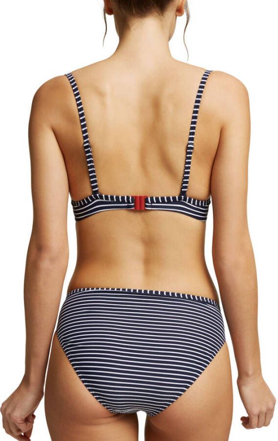 ESPRIT Women Beach voorgevormde gestreepte beugel bikinitop donkerblauw wit