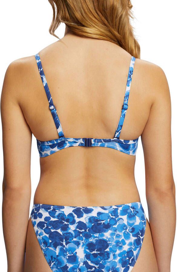 ESPRIT Women Beach voorgevormde beugel bikinitop blauw wit