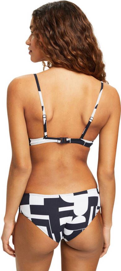 ESPRIT Women Beach voorgevormde beugel bikinitop Cube zwart wit