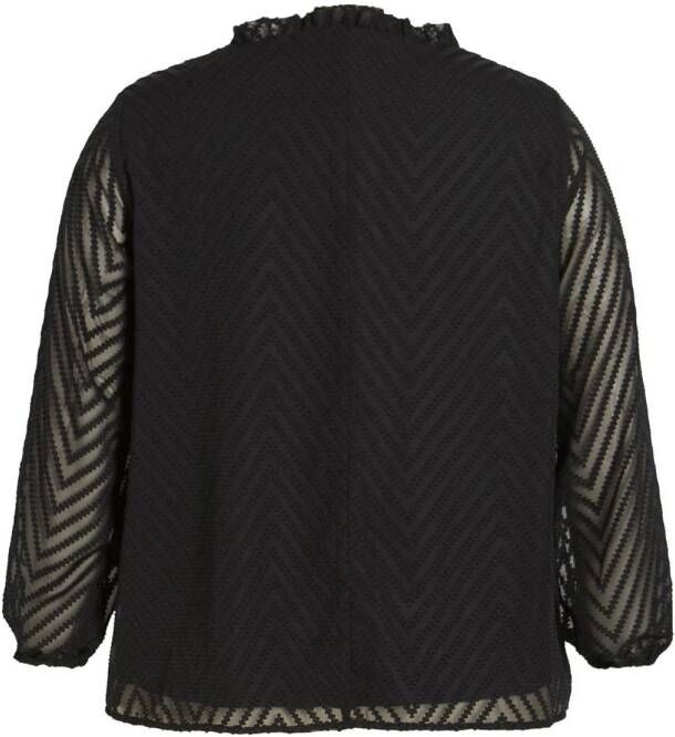 EVOKED VILA blousetop VINITA van gerecycled polyester zwart