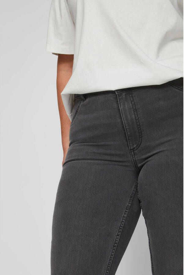 EVOKED VILA high waist skinny jeans VIJEGGY grey denim