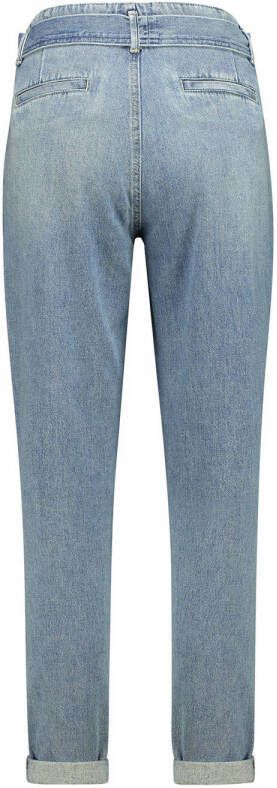 Expresso cropped high waist tapered fit jeans medium blue denim