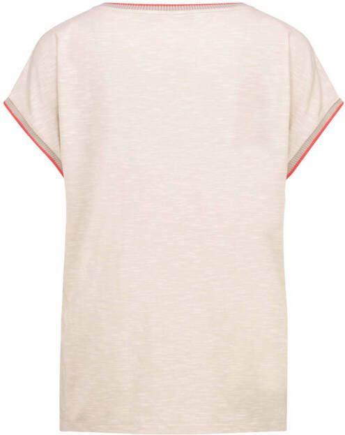 Expresso top ecru oranje koraalrood